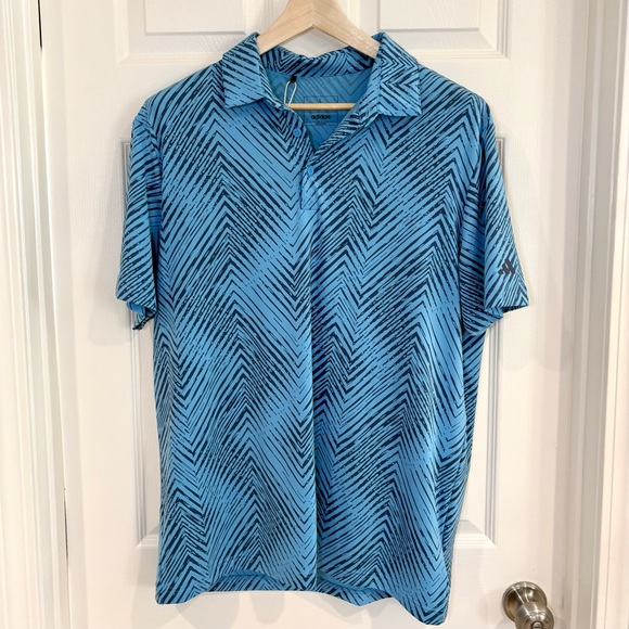 Adidas Ultra 365 Performance All Over Print Chevron Polo Golf Shirt Men L  NWT - Picture 4 of 16